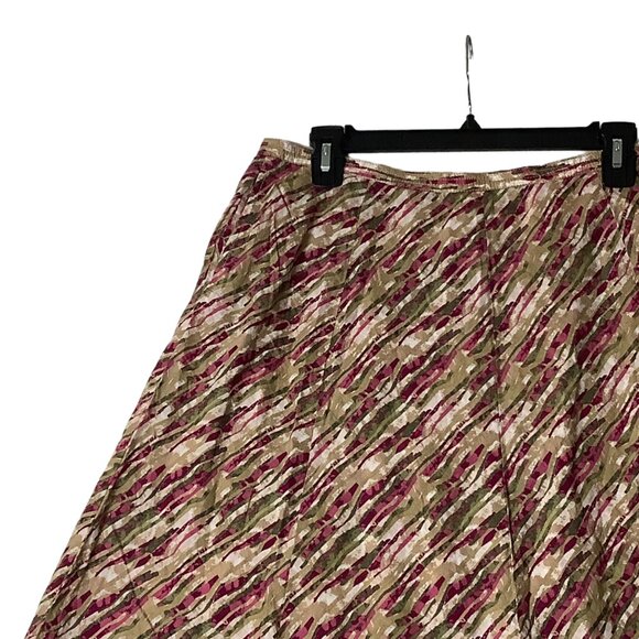 Royal Robbins A-line Skirt Women Size 12 Multicolor 100% Cotton Pockets Side Zip - Picture 2 of 10
